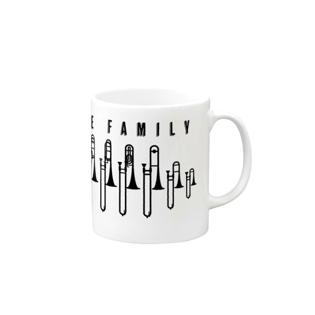 otoshimono-music shopのTHE TROMBONE FAMILY Mug :right side of the handle