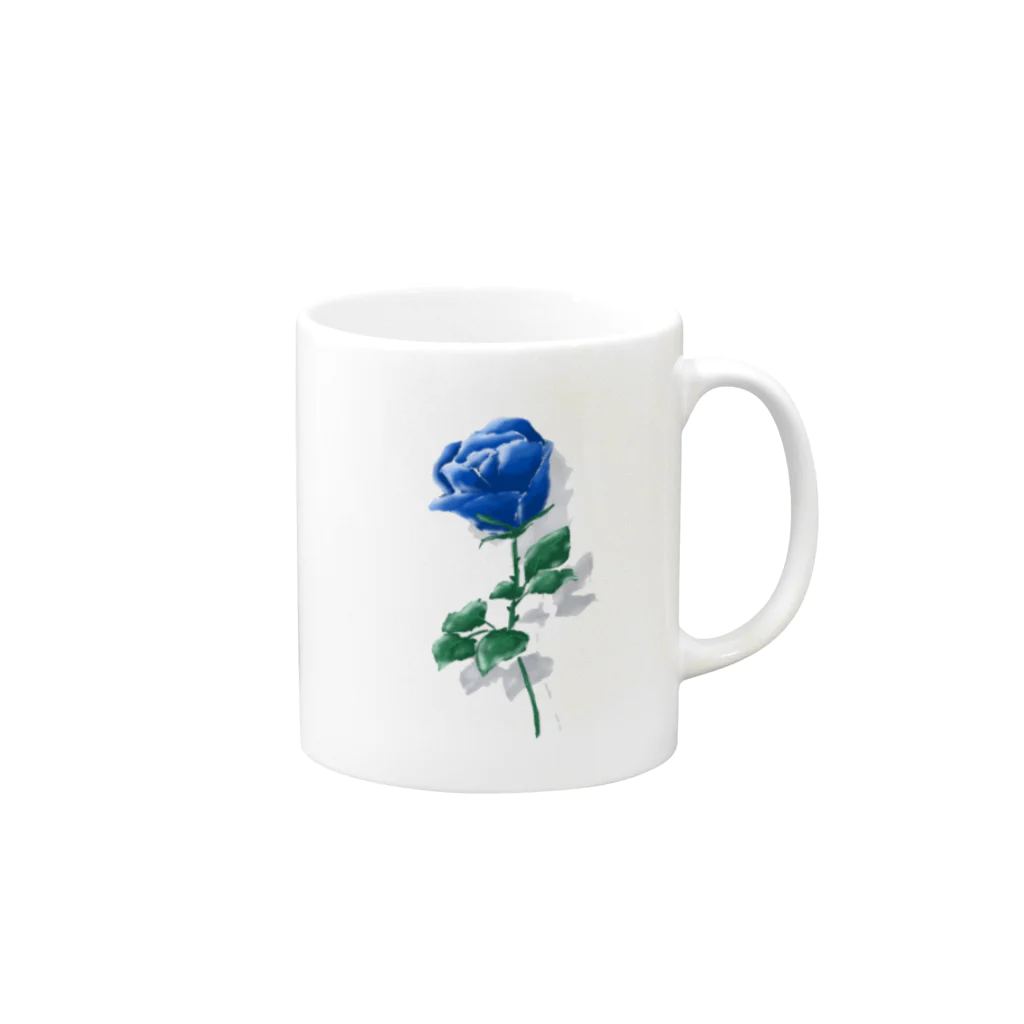 Blue Rose のBlue Rose**青い薔薇 Mug :right side of the handle