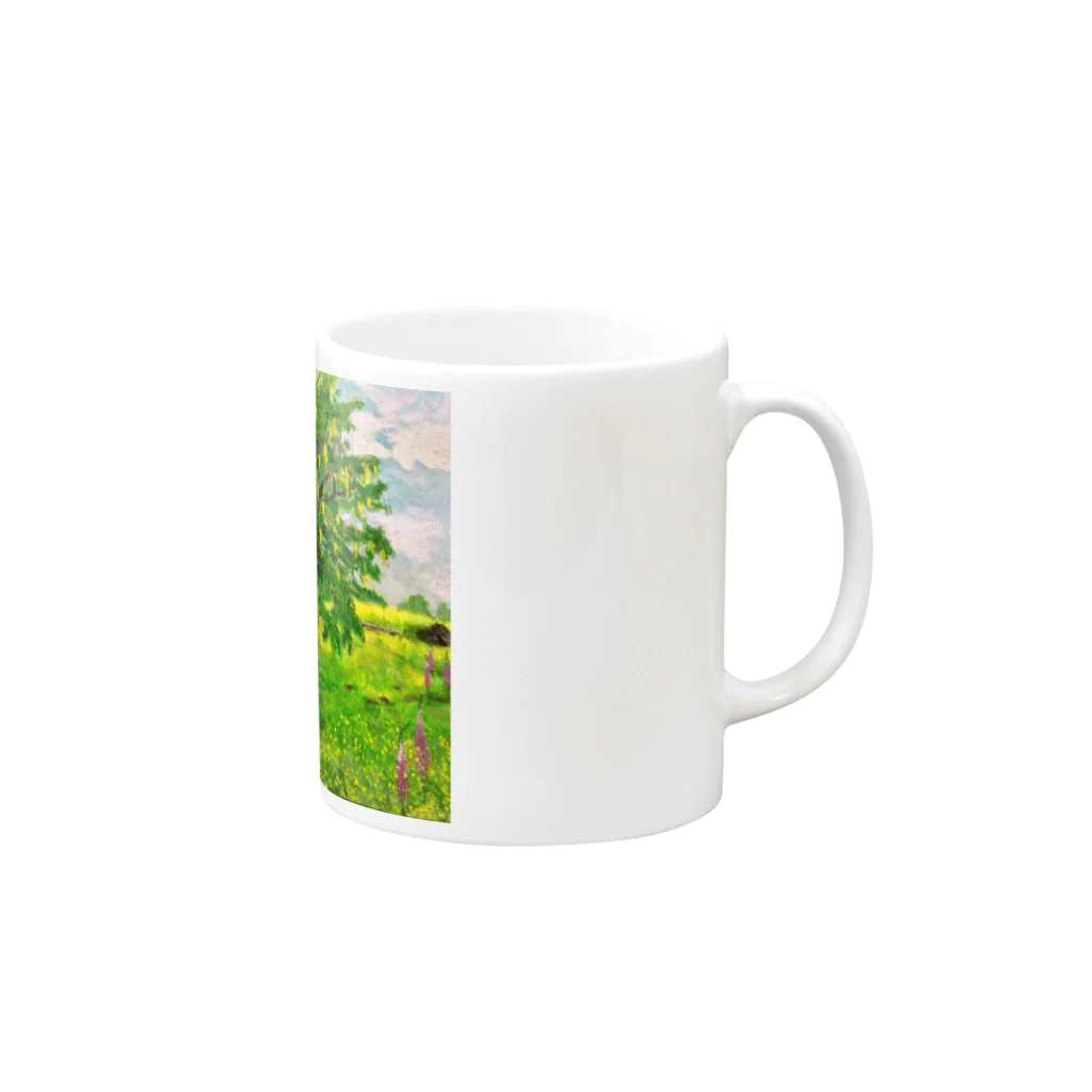 SJMavisの輝くような孤立するキングサリの木：Laburnum Tree in Splendid Isolation Mug :right side of the handle