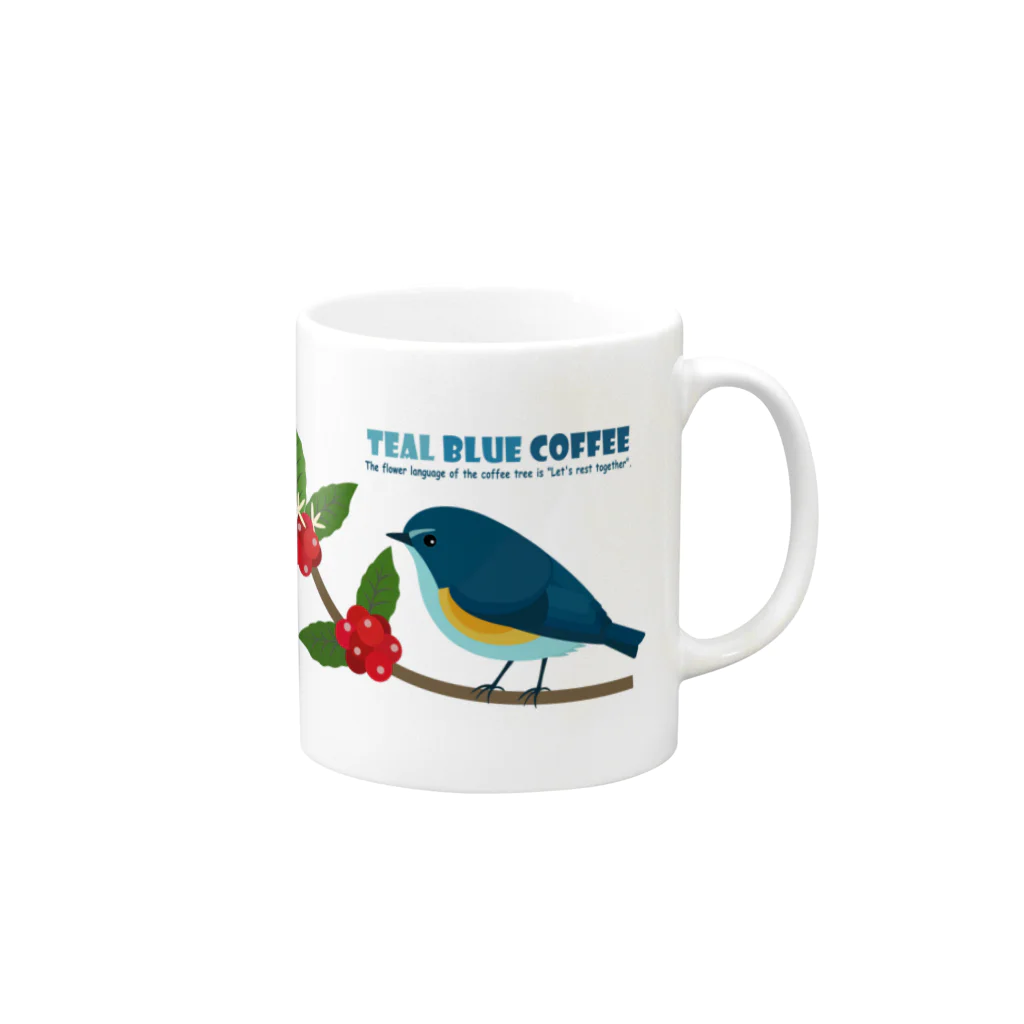 Teal Blue CoffeeのTeal Blue Bird マグカップの取っ手の右面