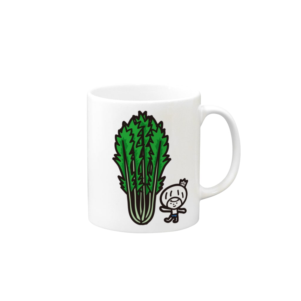 きくのらくがきの水菜ときく Mug :right side of the handle