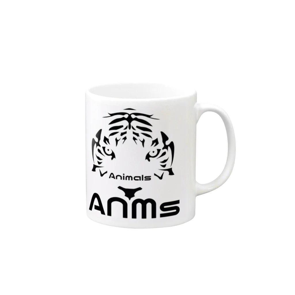 にー【ANMs】のAnimals ホワイトタイガー Mug :right side of the handle