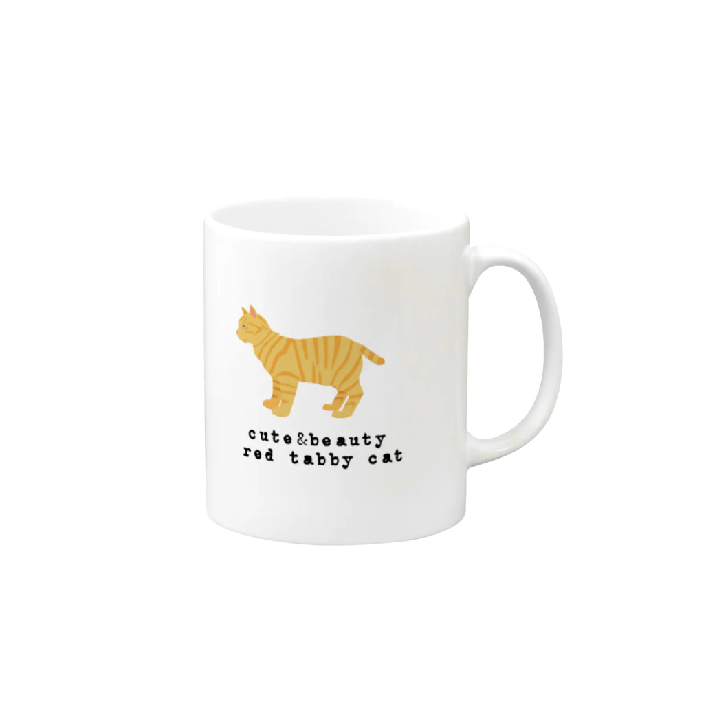 orange_honeyの猫1-5 茶トラ猫 Mug :right side of the handle