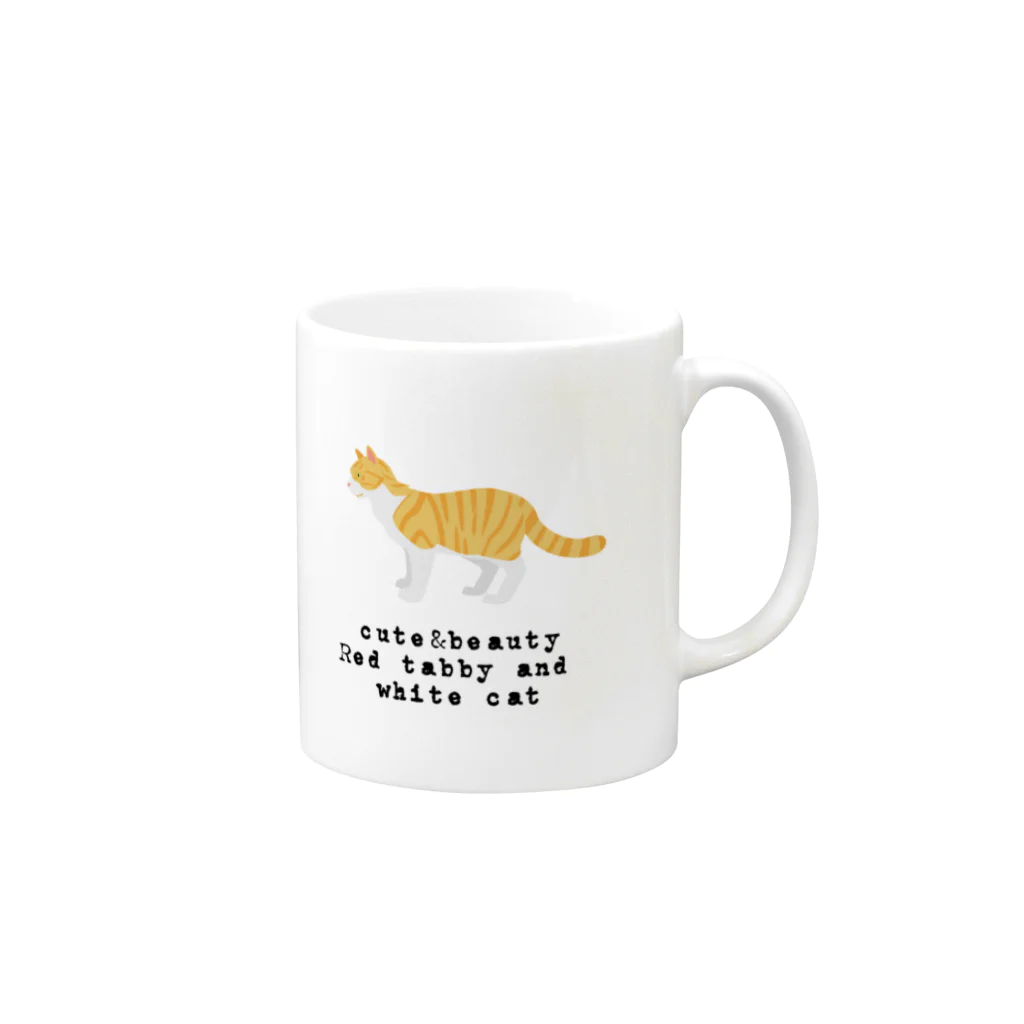 orange_honeyの猫1-8 茶白猫 Mug :right side of the handle