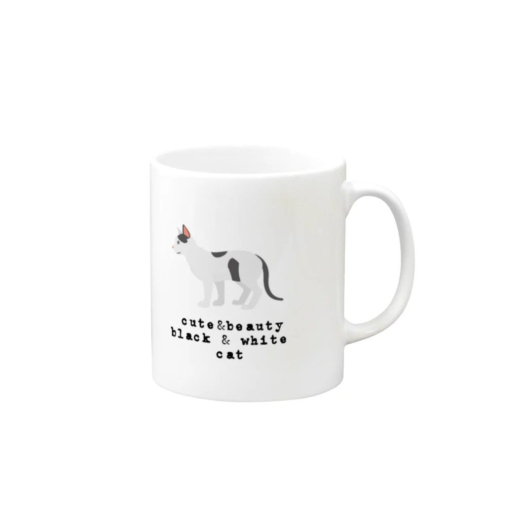 orange_honeyの猫1-16 ぶち猫 Mug :right side of the handle