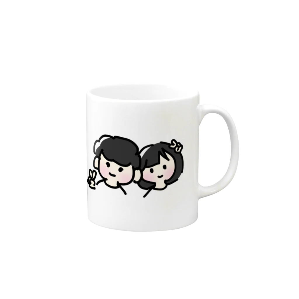 まるやまやばいのTくんとHちゃん Mug :right side of the handle