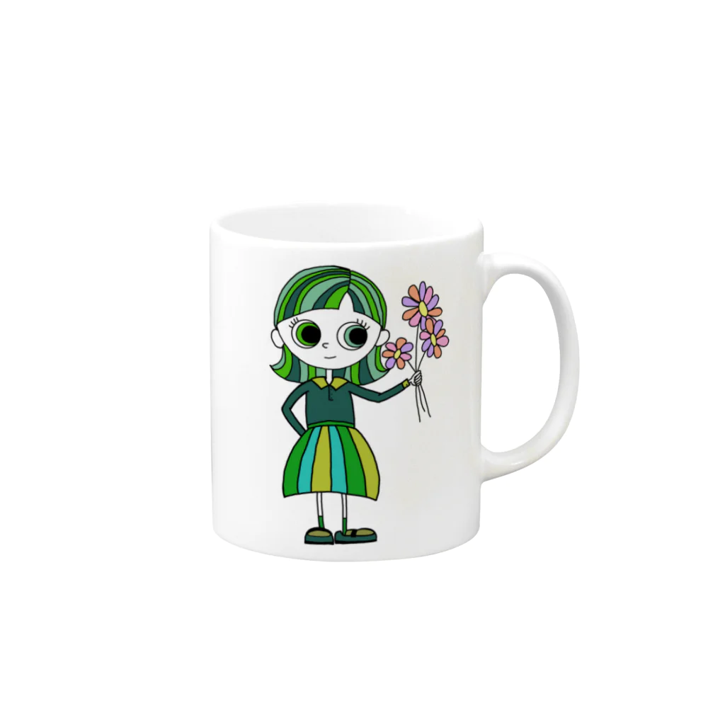 grumpy girl ＊のみどりちゃん Mug :right side of the handle