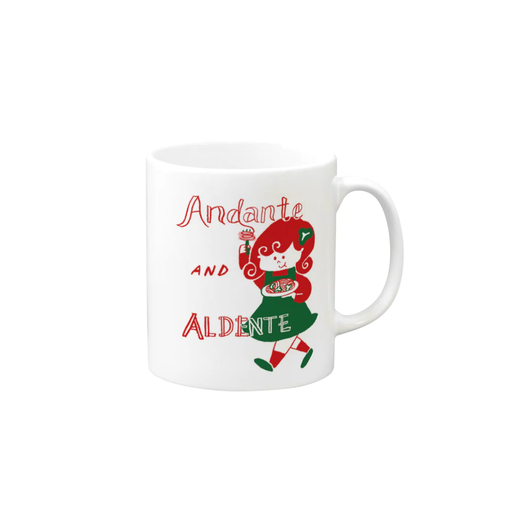 tanakasakiのAndante AND ALDENTE Mug :right side of the handle