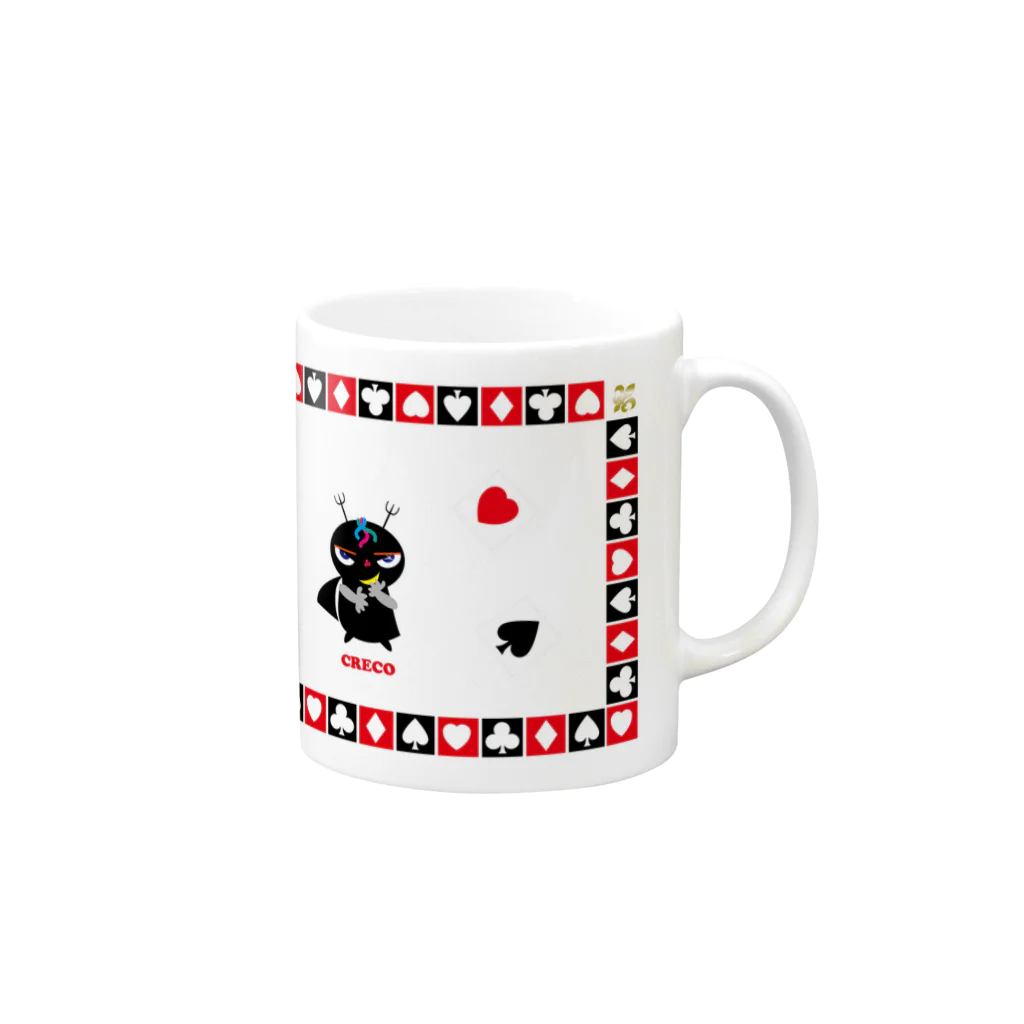 ジルトチッチのデザインボックスのハートをゲットのたくらみクレコちゃん Mug :right side of the handle