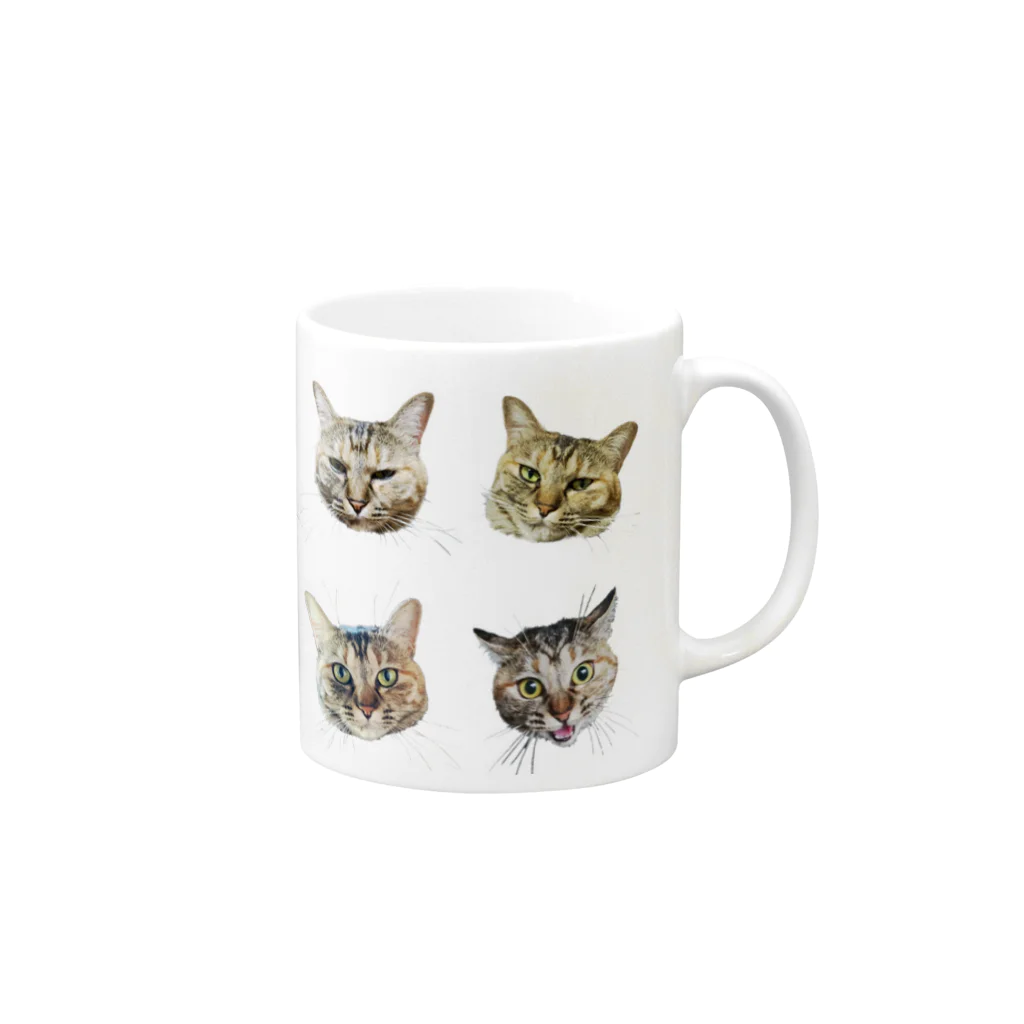 ヒカリタケウチのひげのながいねこ Mug :right side of the handle