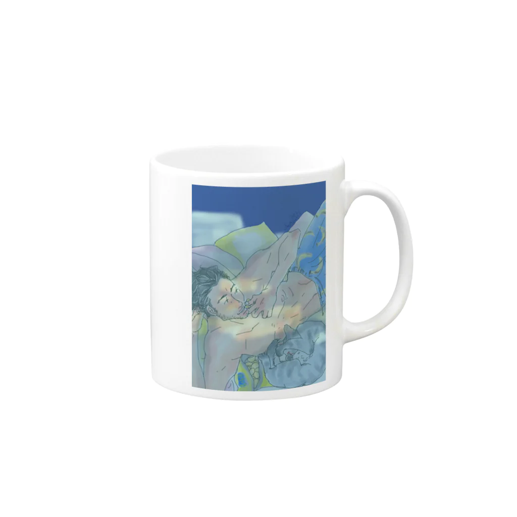 FlowerChildGarden　by che*loveの夜中にテレビを見る Mug :right side of the handle
