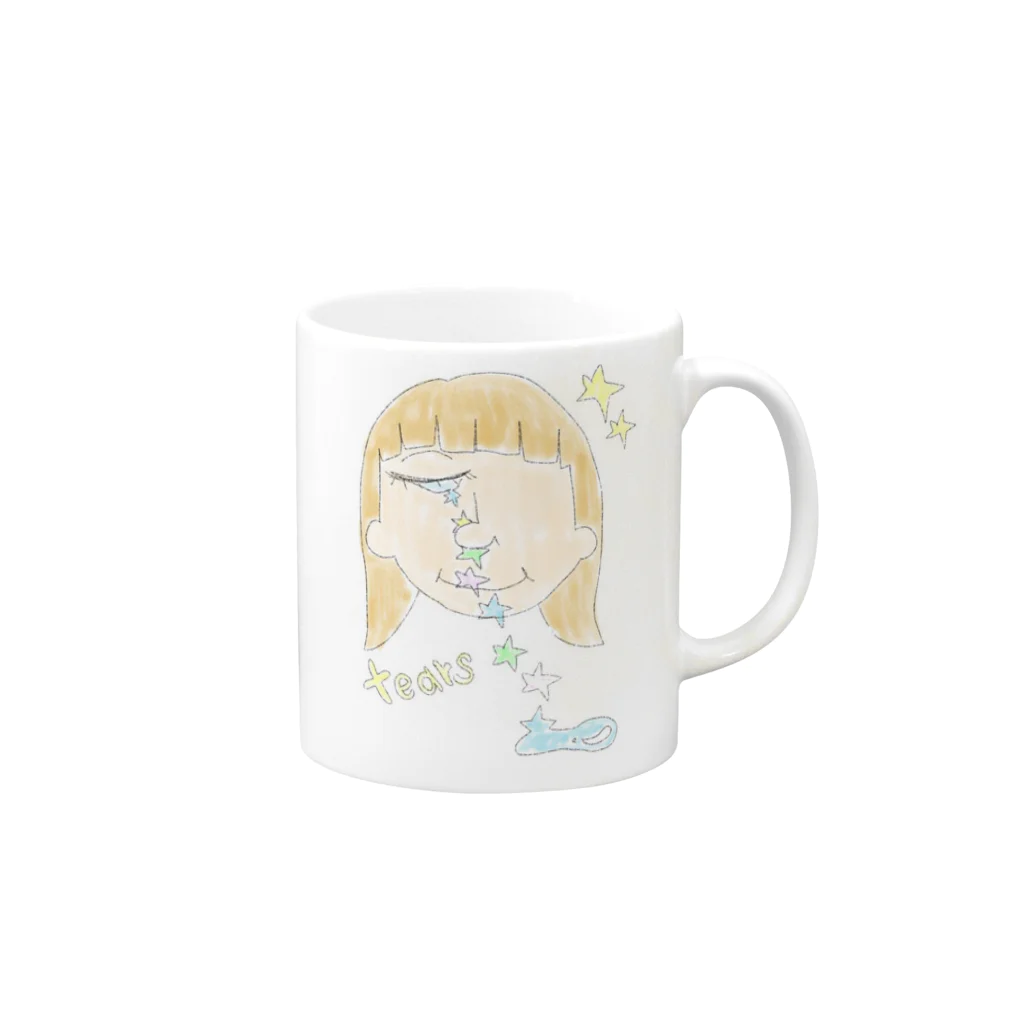 おかざきしののイラストグッズの店の星の涙 Mug :right side of the handle