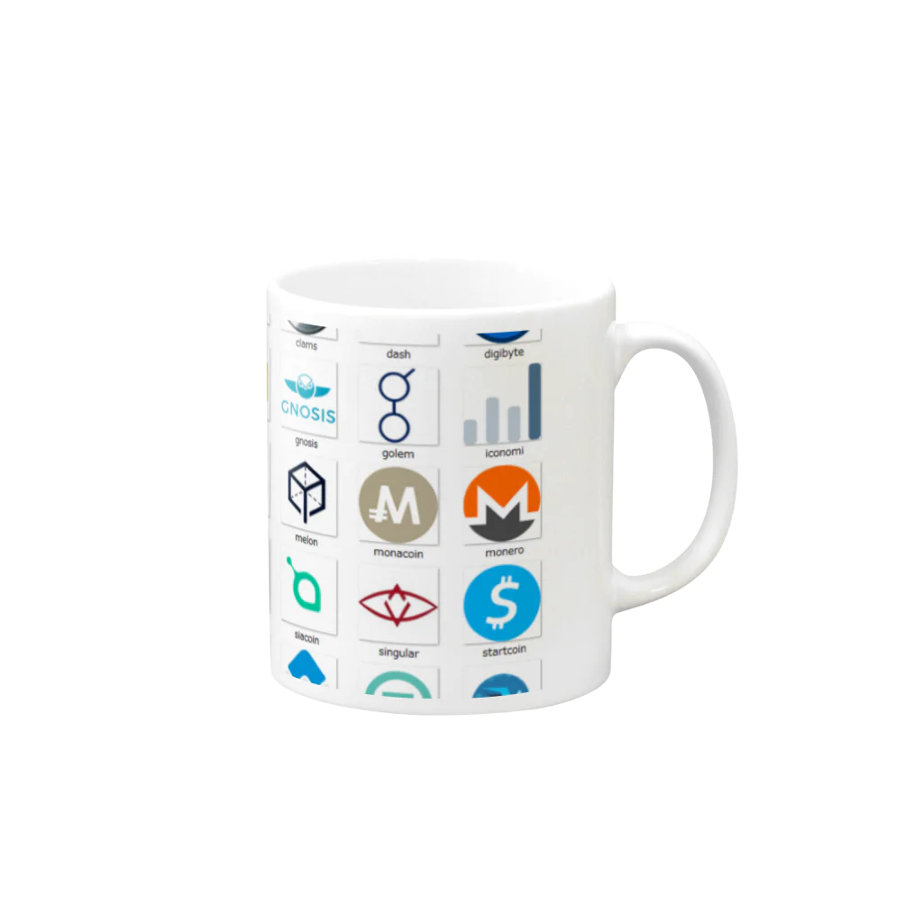 仮想通貨グッズショップの仮想通貨集合 Mug :right side of the handle