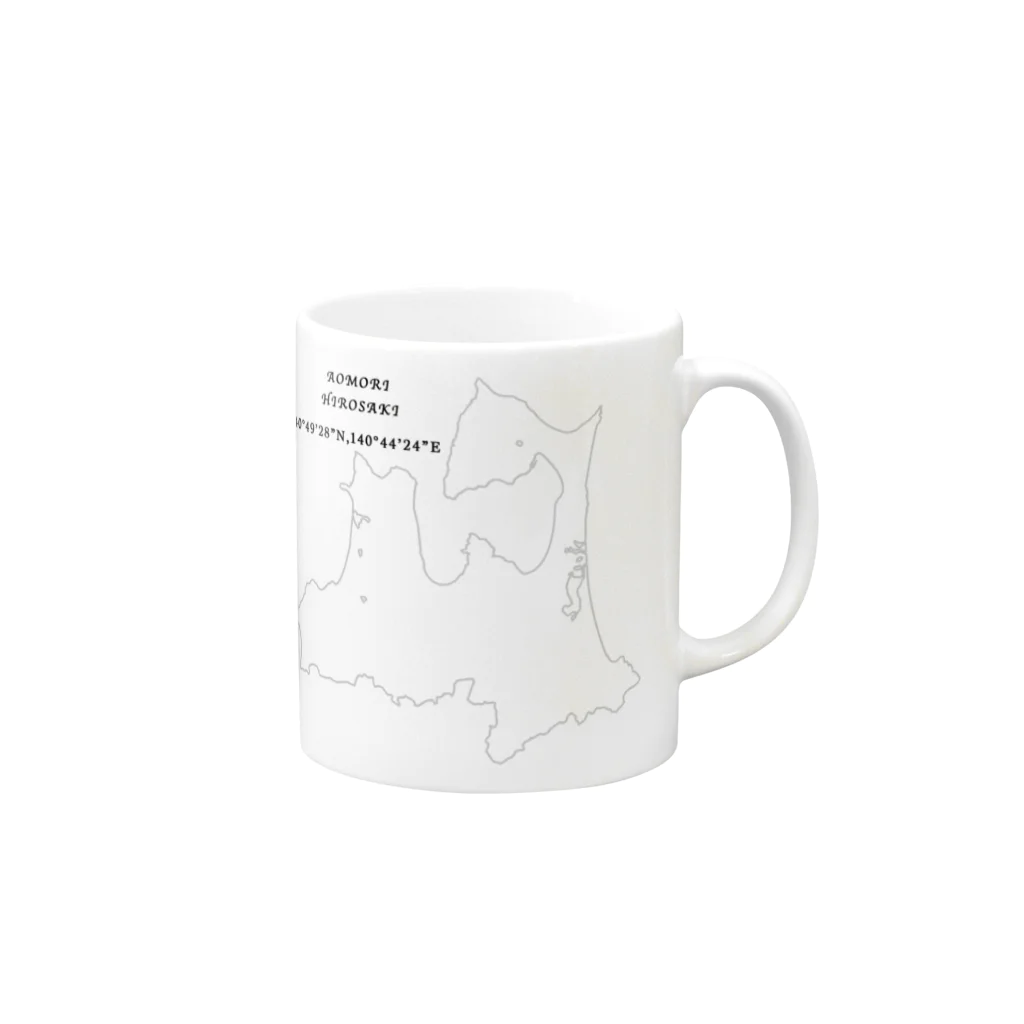 mutayuの青森県の地図 マグカップの取っ手の右面