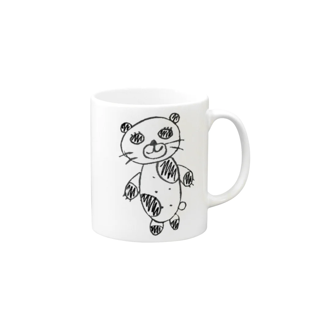 Mimosaのパパの描いたパンダ（学名なし） Mug :right side of the handle