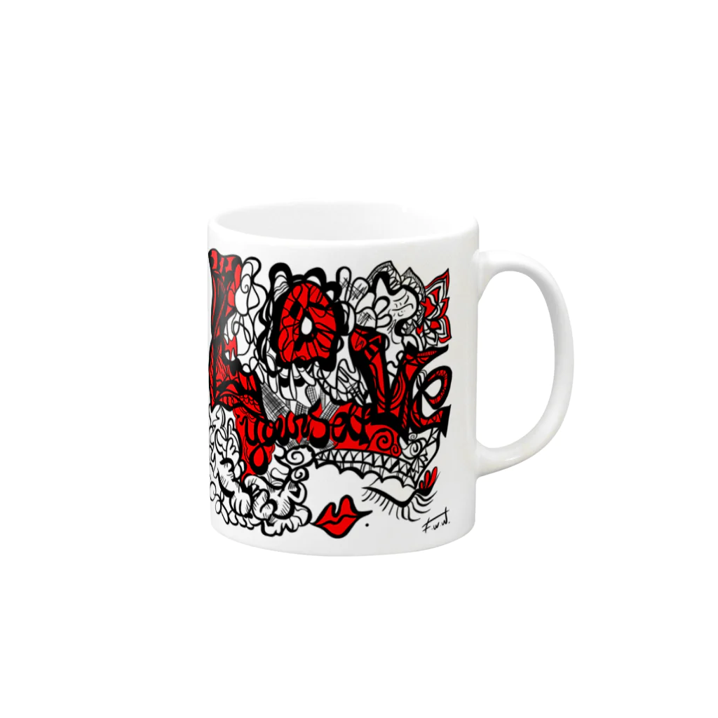 F.W.W.のloveourselves by F.W.W. Mug :right side of the handle