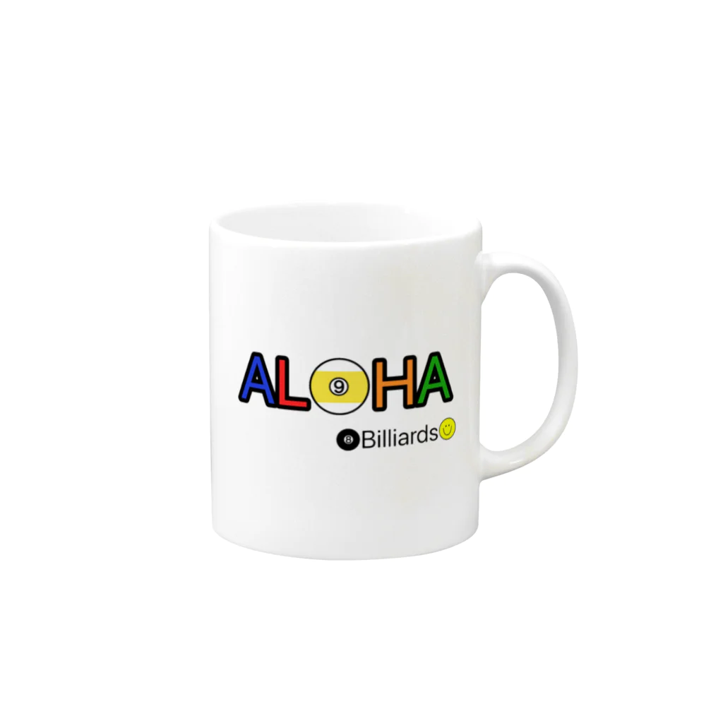 LOCO.AYAのALOHA Billiards ビリヤード デザイン Mug :right side of the handle