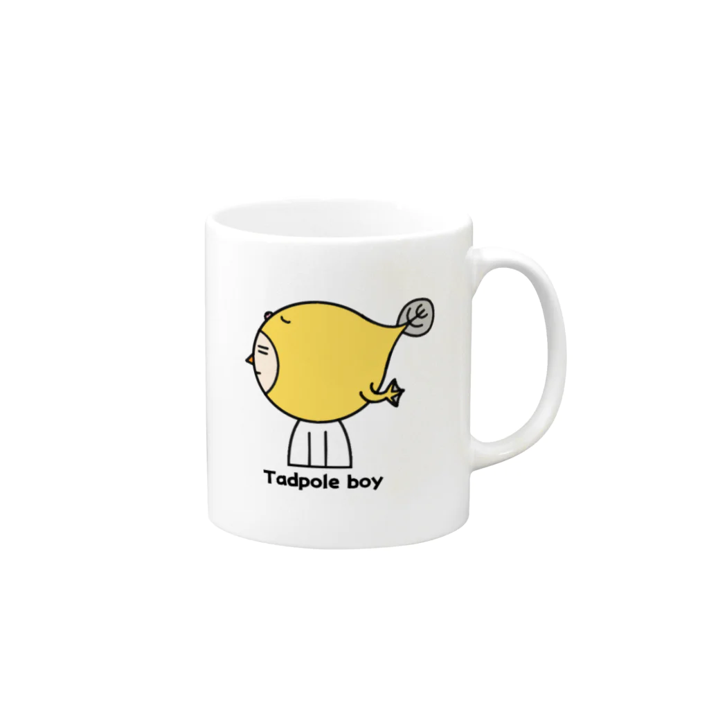 蓼虫のtadpole boy Mug :right side of the handle