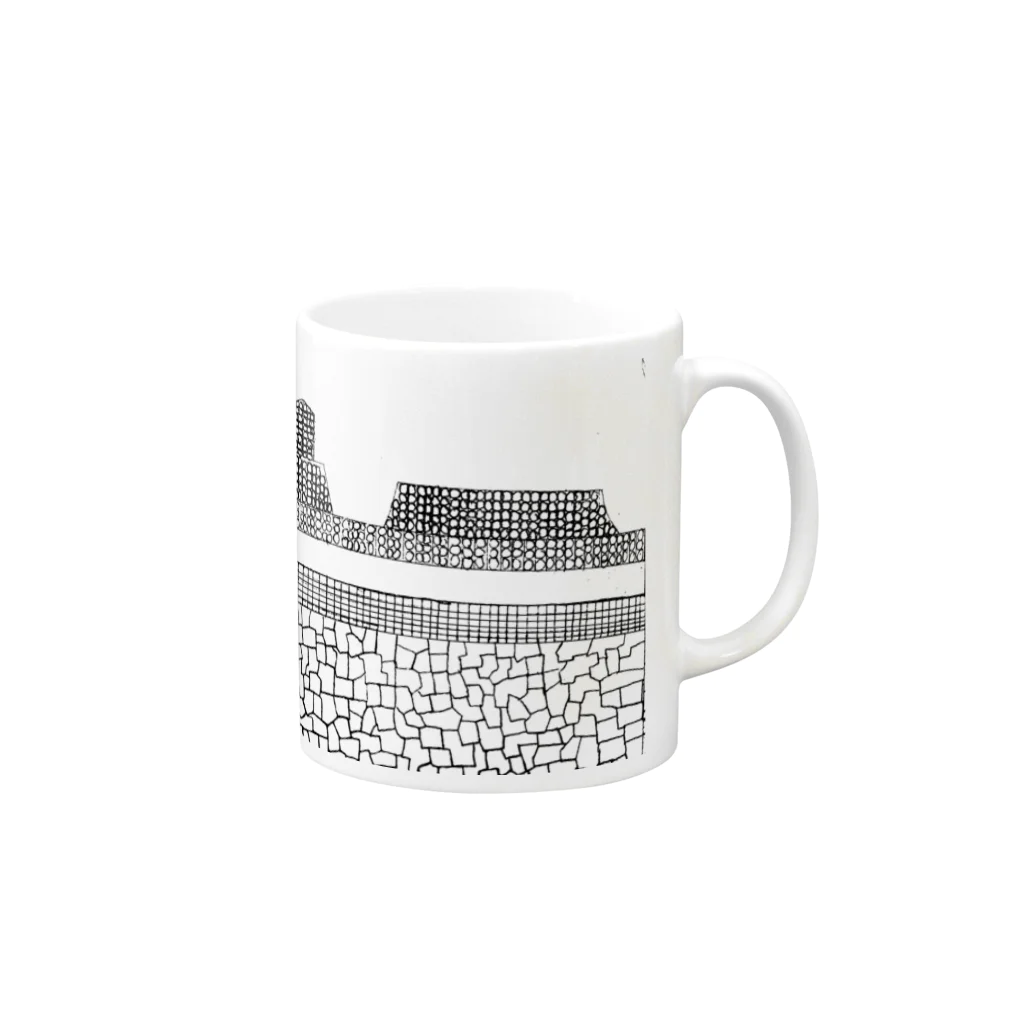 支援センター銀河カレッジの熊本城マグカップ Mug :right side of the handle