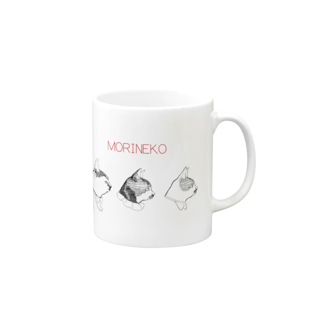 保護猫カフェ もりねこのMORINEKO Mug :right side of the handle