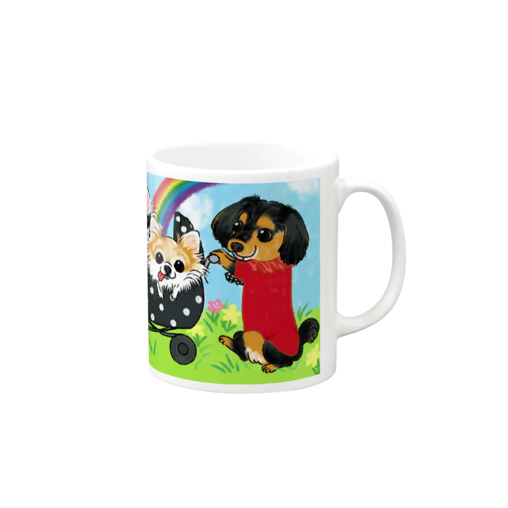 4696necoのラブリーわんこ Mug :right side of the handle