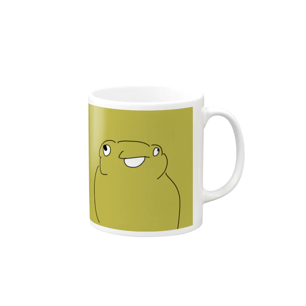 アニマルサラダボウルのオウドイロガエル Mug :right side of the handle