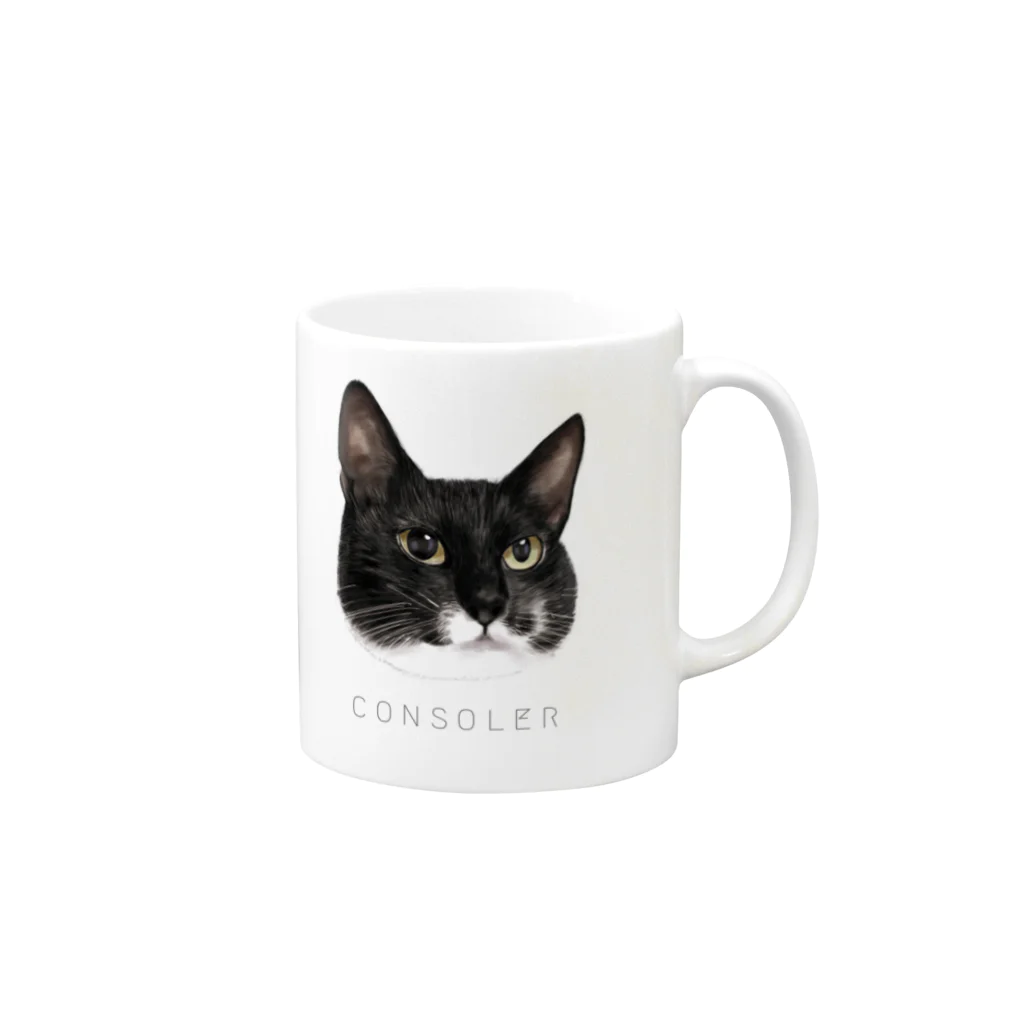 CONSOLER(コンソレ)のCONSOLER 猫 002 Mug :right side of the handle