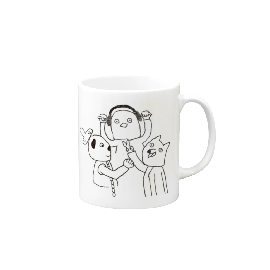 animal office lady おーえるの絵コンテ　ラップバトルより Mug :right side of the handle