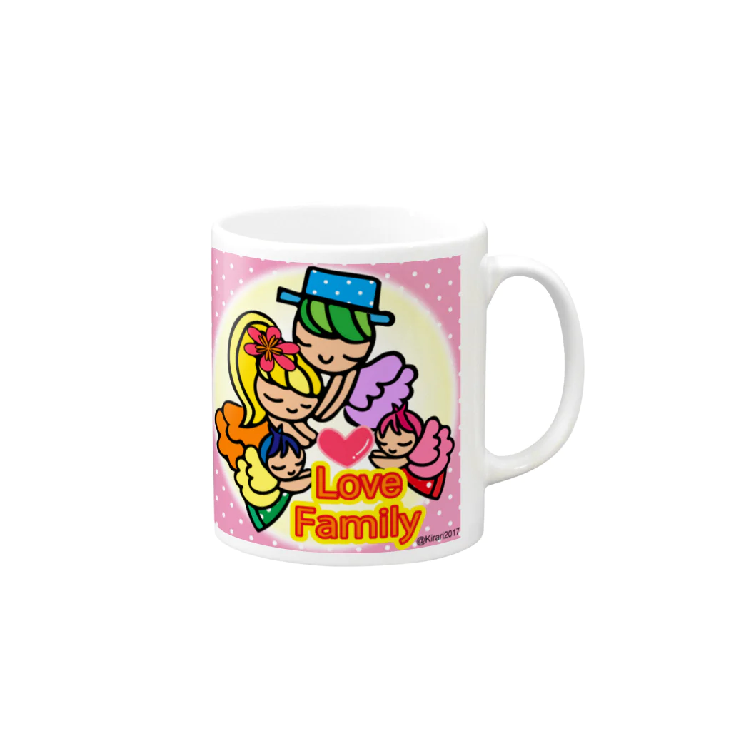 Happyアーティスト綺羅利☆キラリ☆ のラブファミリー💗 Mug :right side of the handle