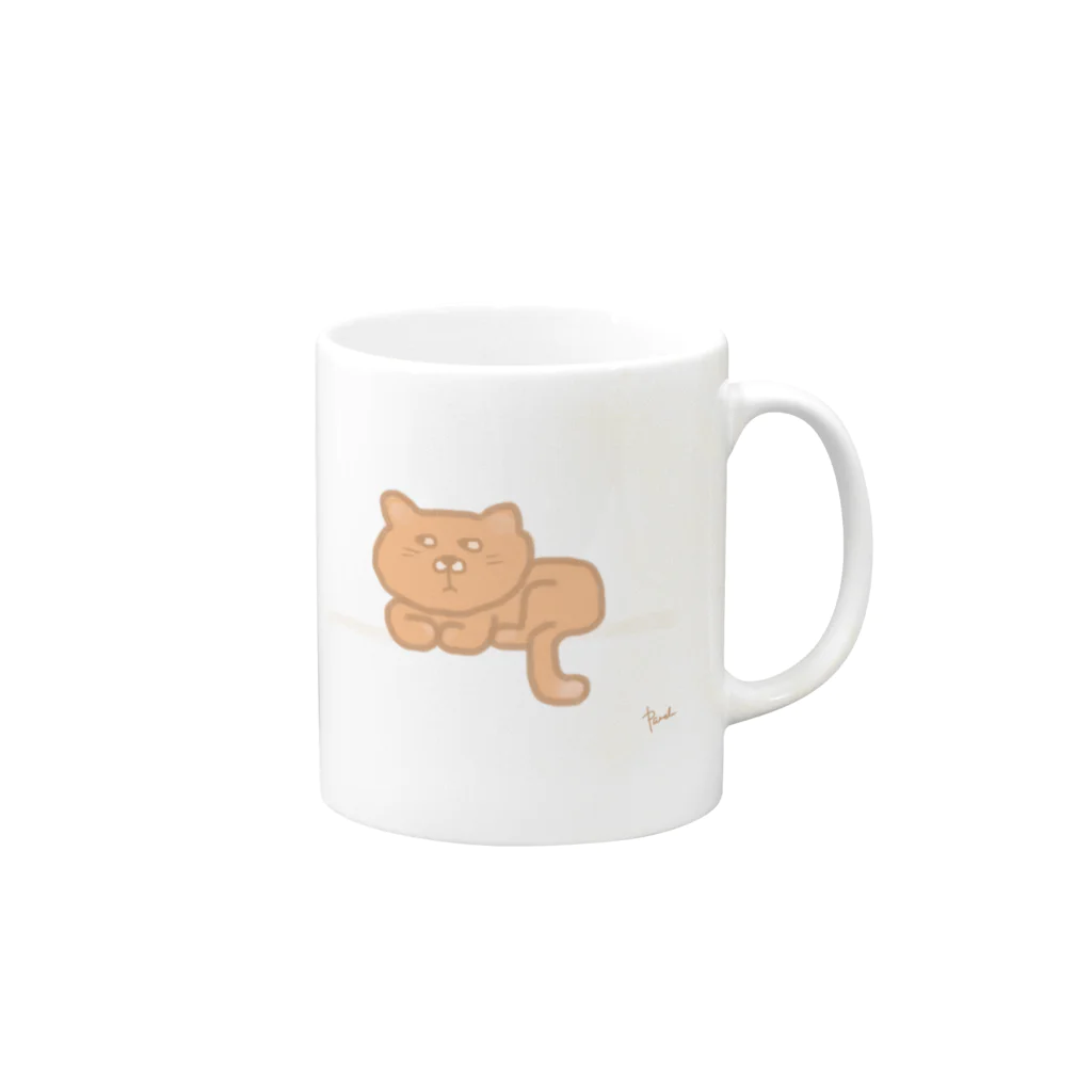 Pamelaのむすっとネコ Mug :right side of the handle