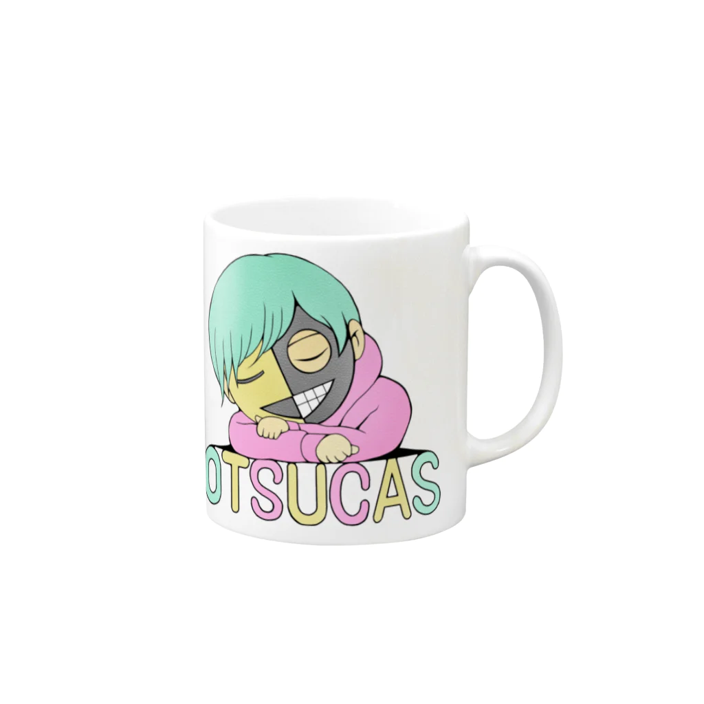 キャスメロ工房のおつキャス Mug :right side of the handle