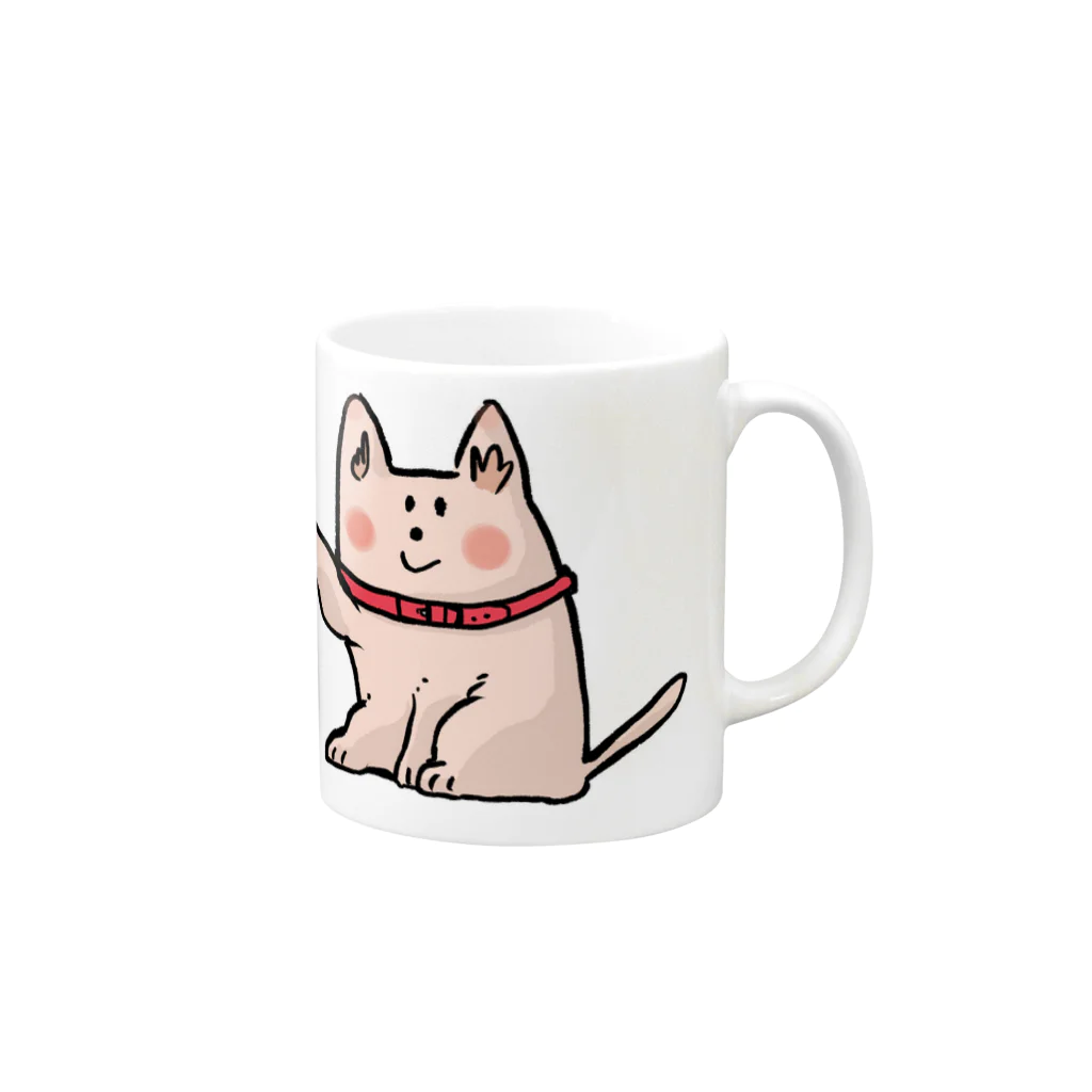 ねここショップの招き犬 Mug :right side of the handle