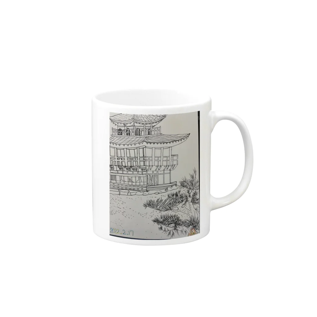 エド・ワード【江戸鉾の愛殿原】。の金閣寺 Mug :right side of the handle