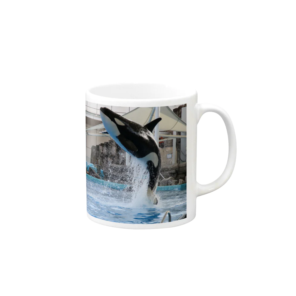 suisou_aquaの名古屋港水族館 シャチのリンのジャンプ！ Mug :right side of the handle