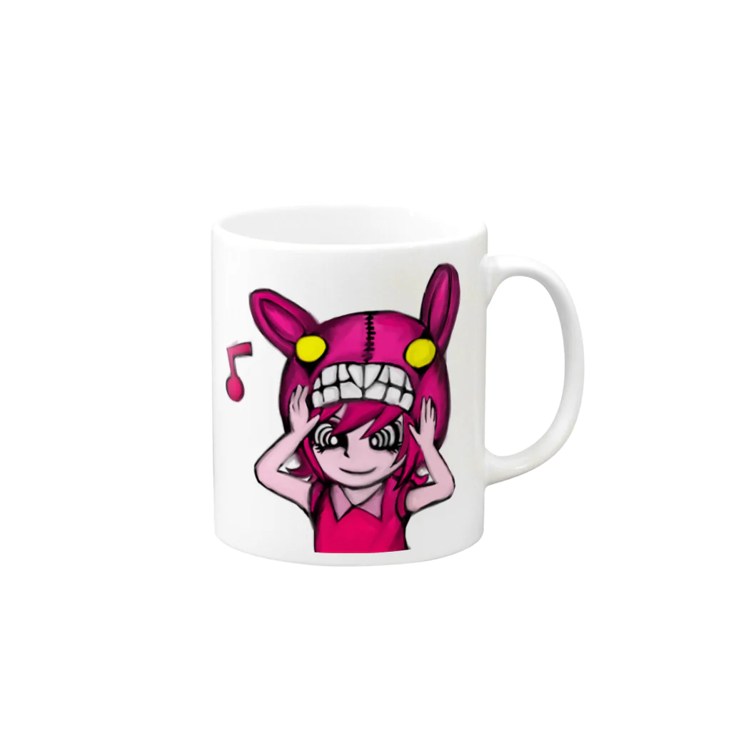 折羽ル子のウサぼうしのワル子さん Mug :right side of the handle