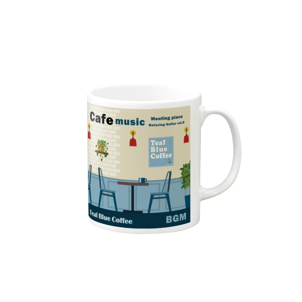 Teal Blue CoffeeのCafe music - Meeting place - マグカップの取っ手の右面