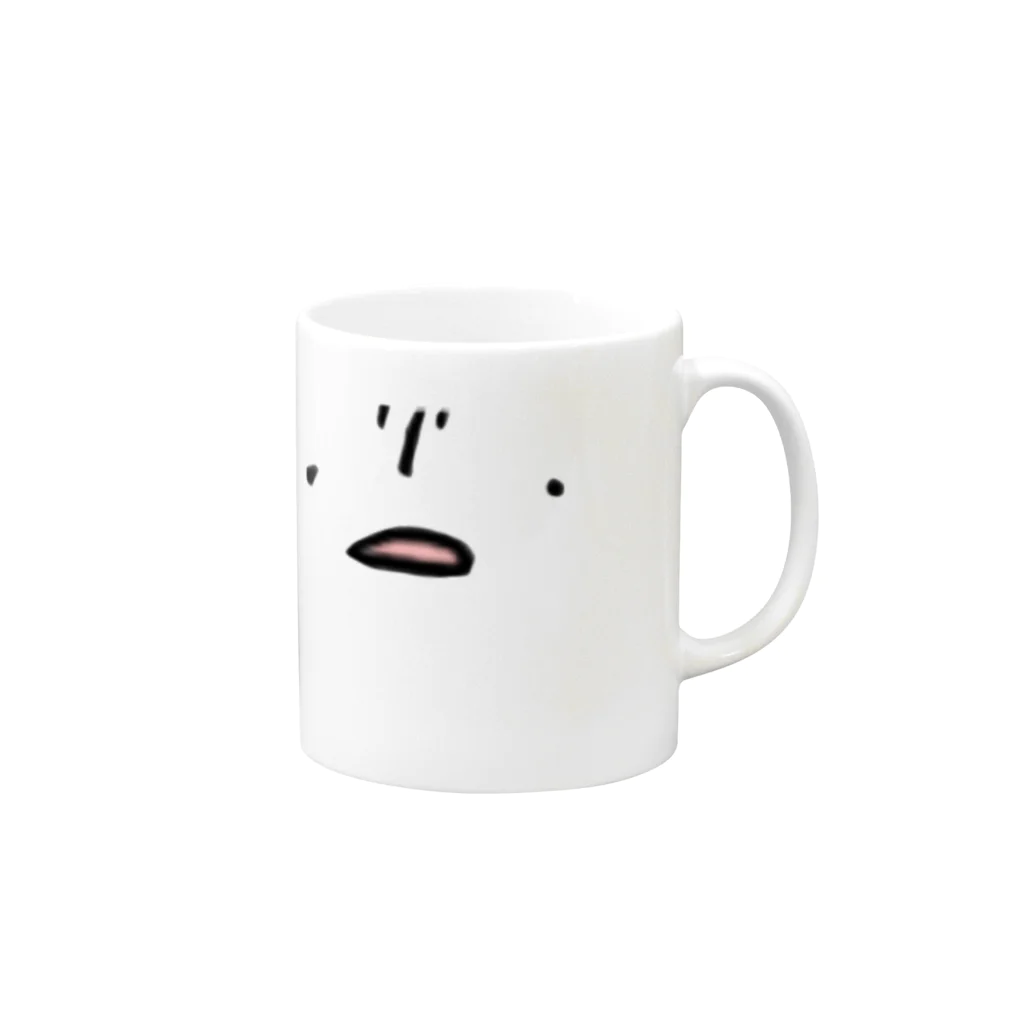 びっとのやる気のない猫の顔 Mug :right side of the handle