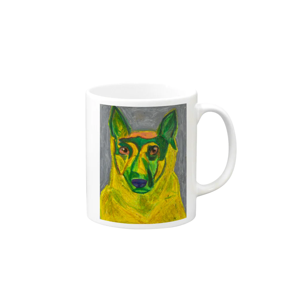 mogmog モグモグのジャーマンシェパード Mug :right side of the handle