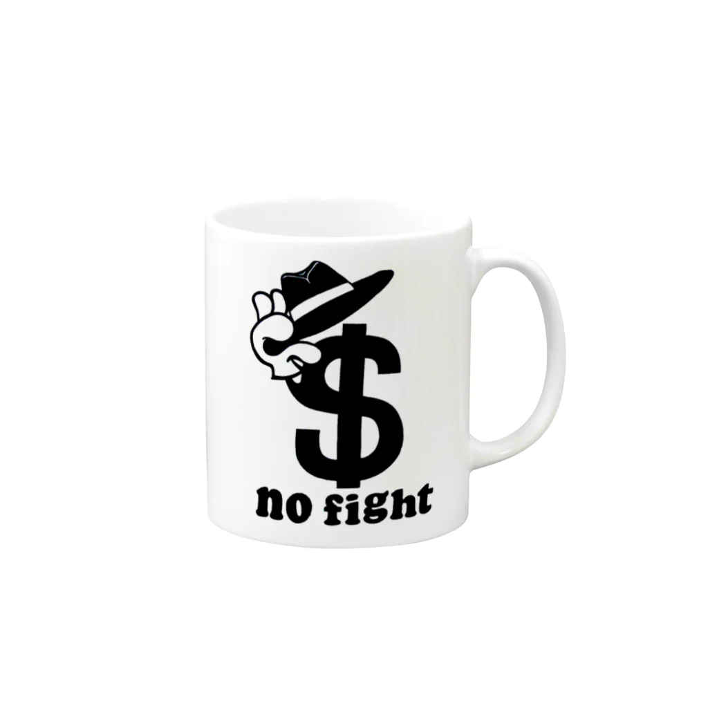 FELLOWS CO.,ltd. Mighty WorkersのNO FIGHT Mug :right side of the handle