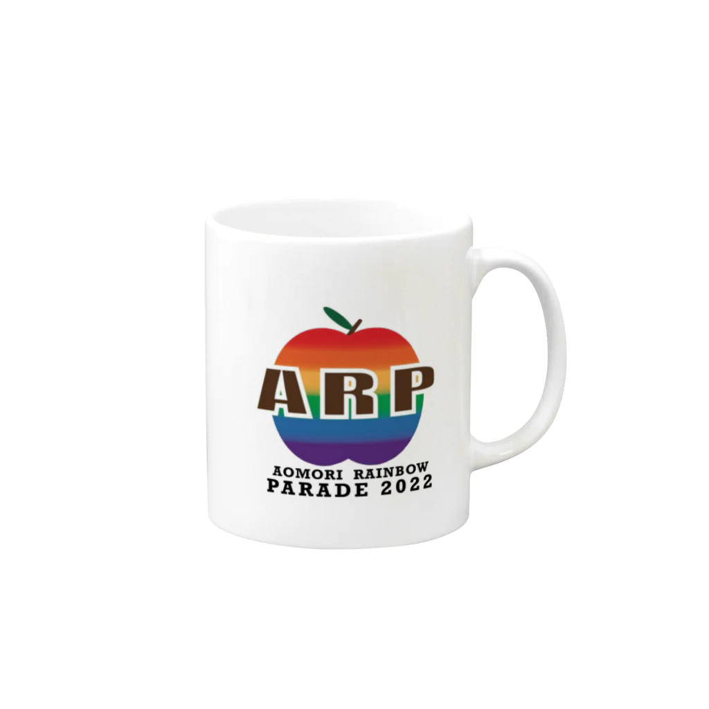 Aomori Prideの青森レインボーパレード／ロゴ Mug :right side of the handle