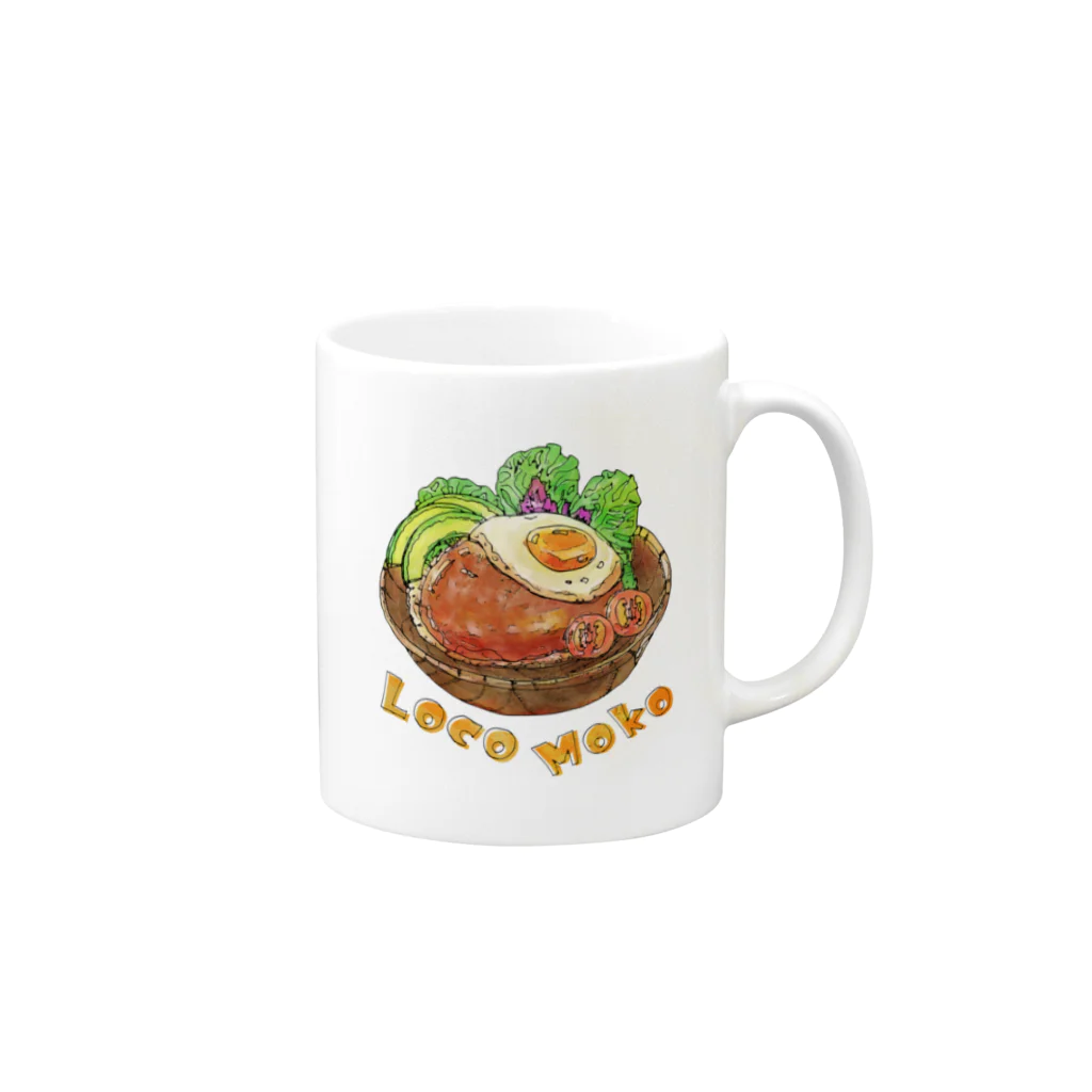 huroshikiのロコモコ/Loco Moko Mug :right side of the handle