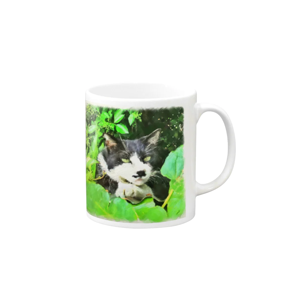 noise180の二枚目な猫 Mug :right side of the handle