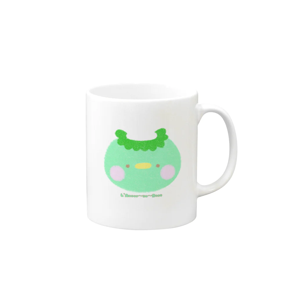 taka💚チョコミン党&猫のほわほわタカッパ Mug :right side of the handle