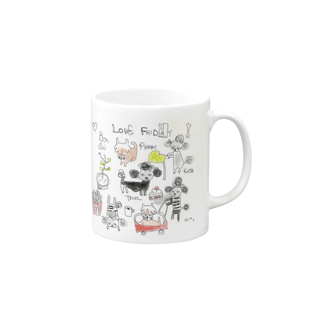 decoboko_fuのみんなともだち Mug :right side of the handle