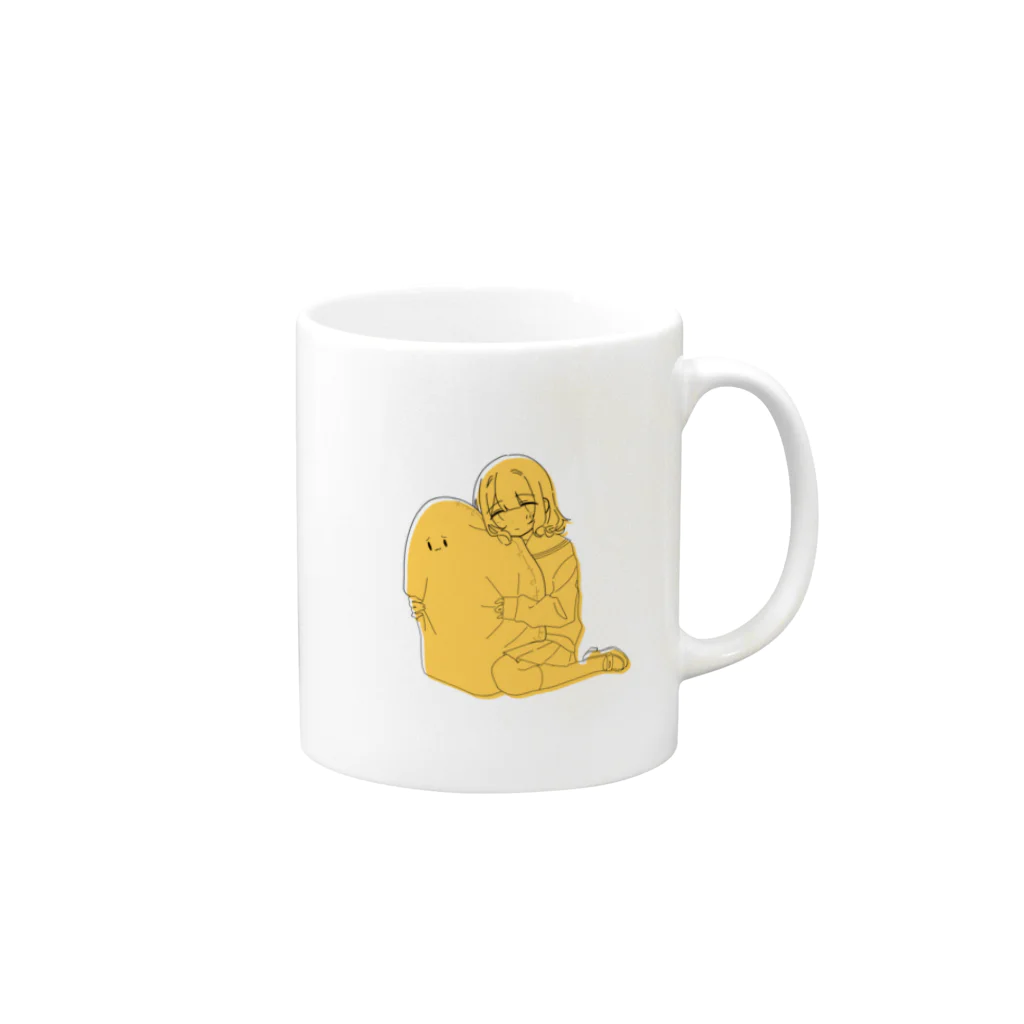 おこめのきいろちゃん Mug :right side of the handle