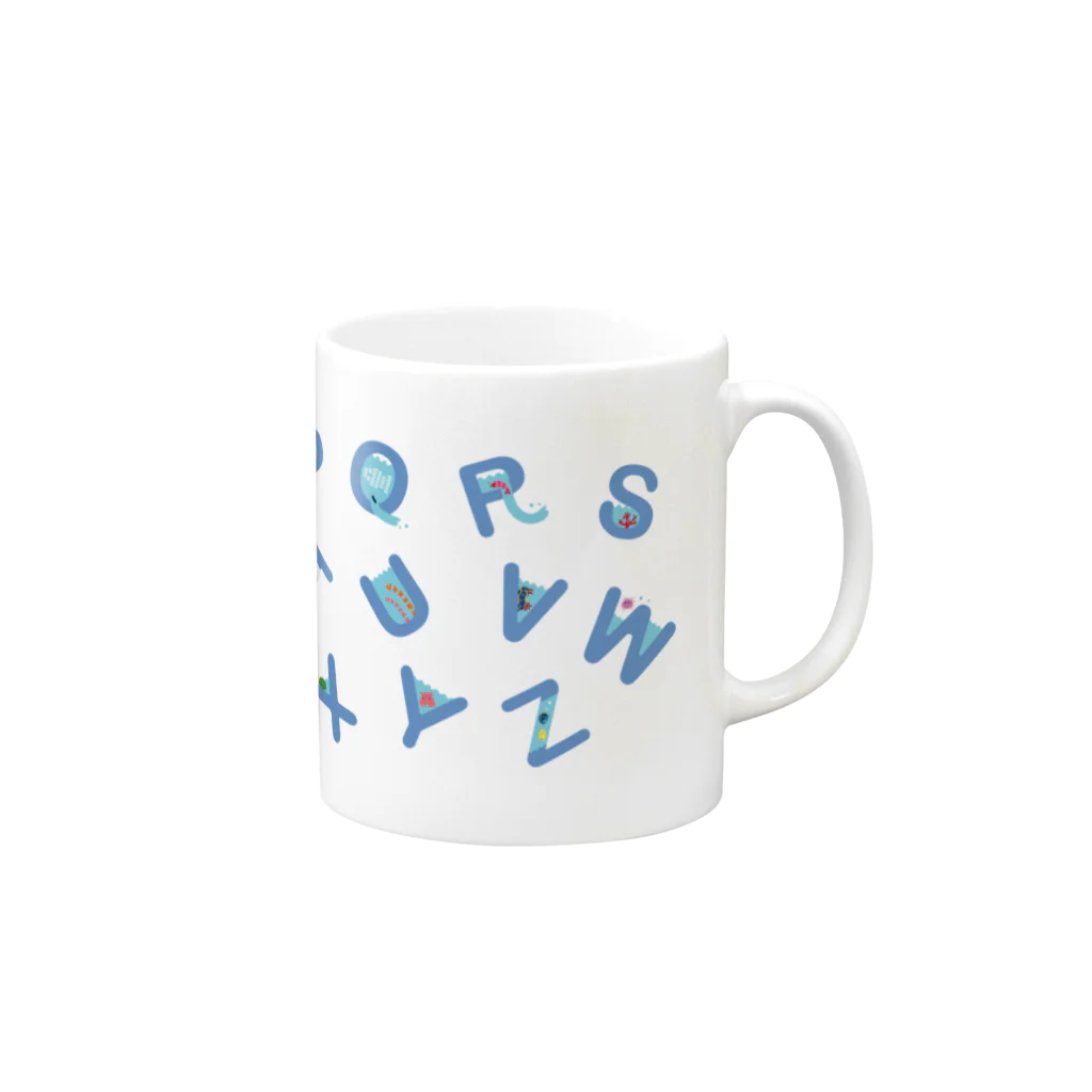 Nest Lab Kyotoのアルファベット水族館 Mug :right side of the handle