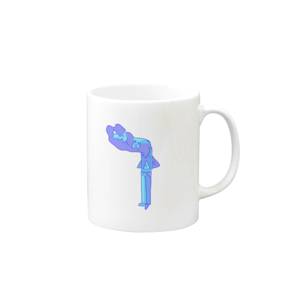海鮮類のアジ人間カラー Mug :right side of the handle