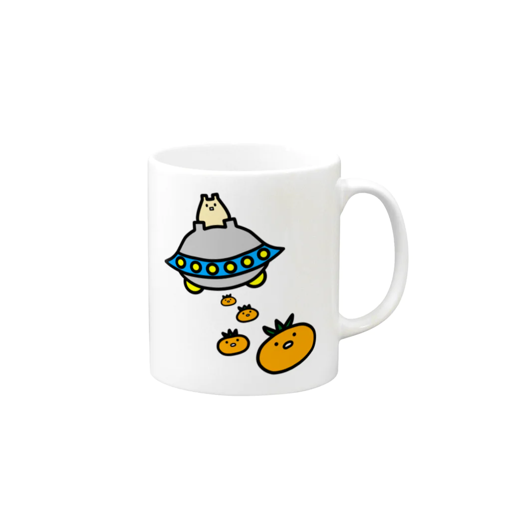 2Dうさぎの2Dうさぎ　みかん Mug :right side of the handle