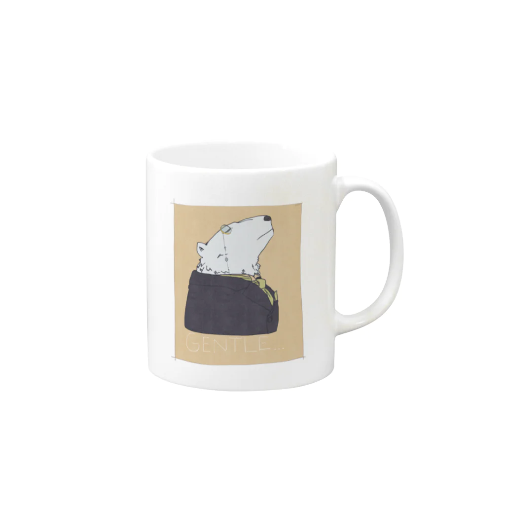 \ ●○ /のgentle Mug :right side of the handle