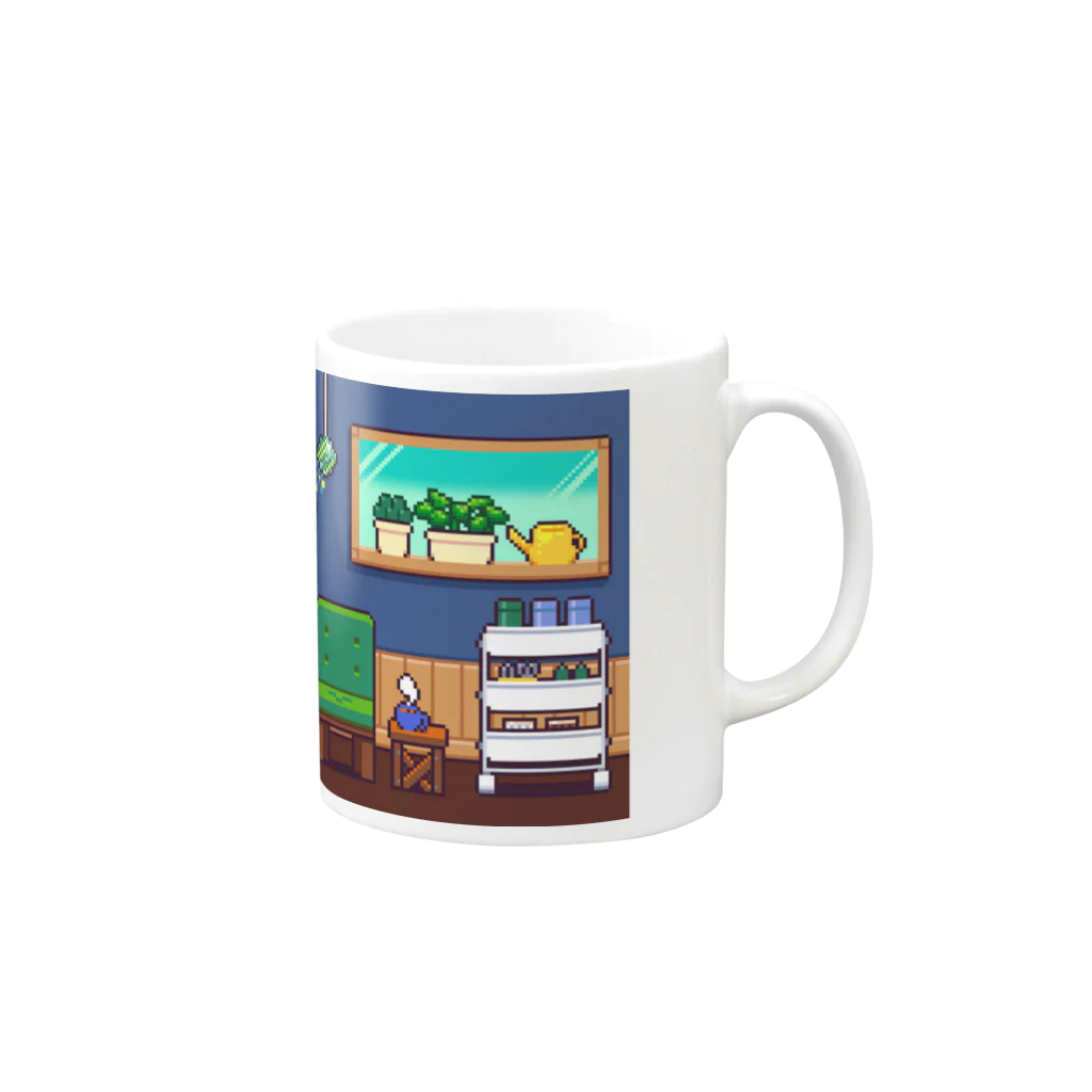 にく、ましましで。の部屋ドット絵 Mug :right side of the handle